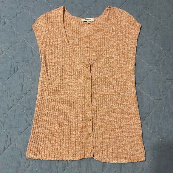 Madewell Women’s Sleeveless Button Front Sweater Knit Top Size M - Picture 1 of 6